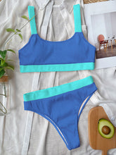 Load image into Gallery viewer, Contrast Scoop Neck Wide Strap Two-Piece Swim Set
