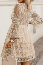 Load image into Gallery viewer, Lace V-Neck Three-Quarter Sleeve Dress
