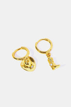 Load image into Gallery viewer, Hat &amp; Boot Shape Asymmetrical Copper 14K Gold Plated Earrings
