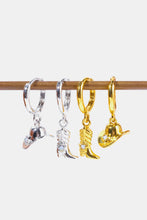 Load image into Gallery viewer, Hat &amp; Boot Shape Asymmetrical Copper 14K Gold Plated Earrings
