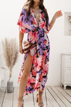Load image into Gallery viewer, Plunge Printed Split Midi Dress
