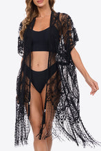 Load image into Gallery viewer, Fringe Trim Lace Cover-Up Dress

