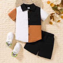 Load image into Gallery viewer, Kids Color Block Shirt and Shorts Set
