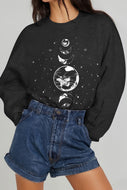 Simply Love Full Size Earth & Moon Graphic Sweatshirt