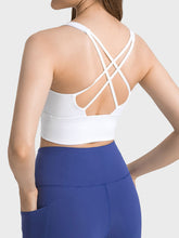 Load image into Gallery viewer, Scoop Neck Crisscross Straps Sports Bra
