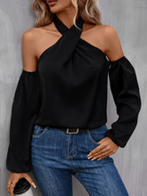 Load image into Gallery viewer, 2272 Grecian Cold Shoulder Long Sleeve Blouse
