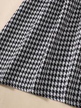 Load image into Gallery viewer, Girls Houndstooth Faux Layered Puff Sleeve Dress
