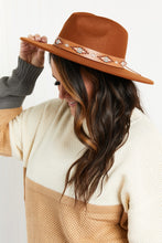 Load image into Gallery viewer, Fame Wanderlust Geometric Print Strap Fedora
