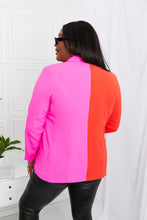 Load image into Gallery viewer, First Love Two-Tone Double-Breasted Blazer with Pockets
