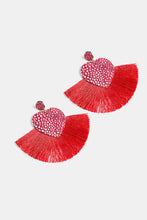 Load image into Gallery viewer, Heart Shape Fringed Dangle Earrings
