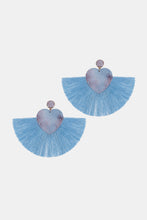Load image into Gallery viewer, Heart Shape Fringed Dangle Earrings
