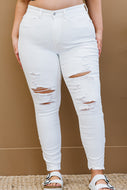 Judy Blue Victoria Mid-Rise Distressed Skinny Jeans