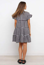 Load image into Gallery viewer, Ruffled Plaid Tiered Swing Dress
