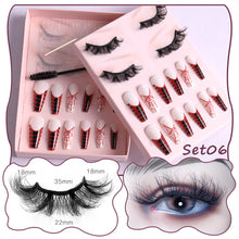 Load image into Gallery viewer, Halloween Imitation Mink Fur Lashes and Press On Nails Set
