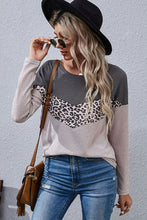 Load image into Gallery viewer, Leopard Color Block Waffle-Knit Top
