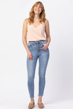 Load image into Gallery viewer, Judy Blue Full Size Button Fly Raw Hem Jeans

