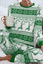 Load image into Gallery viewer, Reindeer and Snowflake Print Pajama Set
