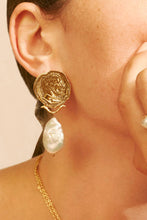 Load image into Gallery viewer, Gold-Plated Pearl Drop Earrings
