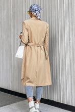 Load image into Gallery viewer, Lapel Collar Belted Trench Coat with Pockets
