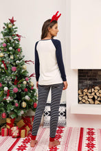 Load image into Gallery viewer, Full Size Christmas Pattern Top and Striped Pants Pajama Set
