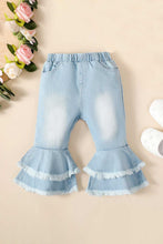 Load image into Gallery viewer, Baby Girl Frayed Hem Flare Leg Jeans
