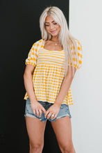 Load image into Gallery viewer, Mittoshop Sunny Meadow Full Size Run Gingham Babydoll Top
