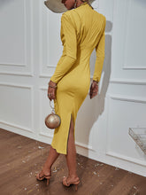 Load image into Gallery viewer, Pleated Slit Sheath Dress
