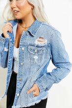 Load image into Gallery viewer, Going Apple Picking Distressed Denim Jacket DIBS APPLE
