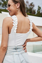Load image into Gallery viewer, Ruffle Strap Square Neck Bodysuit DIBS RUFFLE
