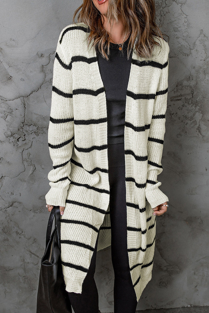 Off White & Stripes Rib-Knit Duster DIBS YES