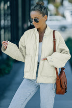 Load image into Gallery viewer, Drawstring Dropped Shoulder Quilted Jacket
