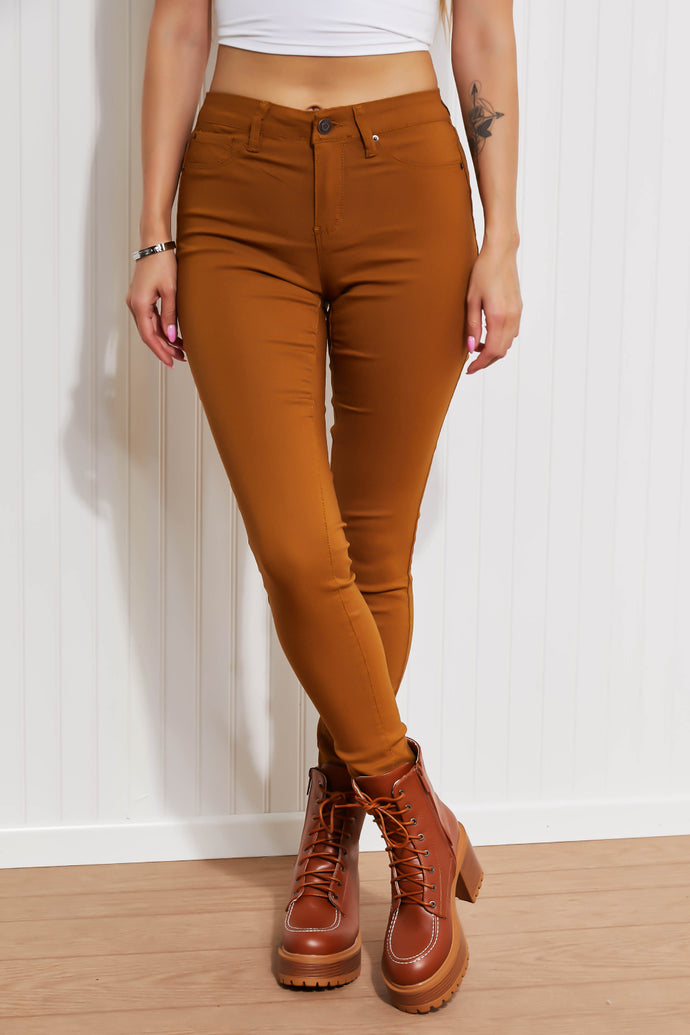 YMI Jeanswear Kate Hyper-Stretch Full Size Mid-Rise Skinny Jeans in Cider