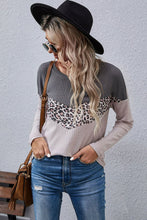 Load image into Gallery viewer, Leopard Color Block Waffle-Knit Top
