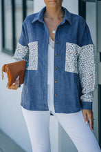 Load image into Gallery viewer, Leopard Corduroy Dropped Shoulder Jacket
