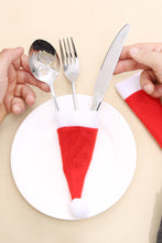 Load image into Gallery viewer, 10-Pack Christmas Hat Shaped Cutlery Covers
