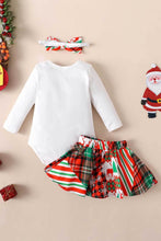 Load image into Gallery viewer, Baby Girl Christmas Graphic Bodysuit and Plaid Skirt Set
