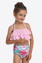 Load image into Gallery viewer, Printed Layered Halter Neck Two-Piece Swim Set
