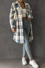 Load image into Gallery viewer, Plaid Button-Up Brushed Longline Collared Coat
