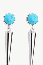Load image into Gallery viewer, 18K Stainless Steel Turquoise Drop Earrings
