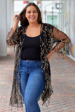 Load image into Gallery viewer, Plus Size Contrast Sequin Sheer Mesh Cardigan
