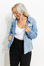 Load image into Gallery viewer, Going Apple Picking Distressed Denim Jacket DIBS APPLE
