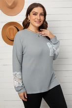 Load image into Gallery viewer, Plus Size Lace Waffle Knit Blouse
