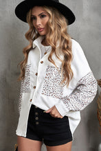 Load image into Gallery viewer, Leopard Corduroy Dropped Shoulder Jacket
