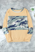 Load image into Gallery viewer, Camouflage Color Block Waffle Knit Pullover
