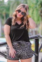 Load image into Gallery viewer, Spot On Leopard Drawstring Everyday Shorts in Charcoal
